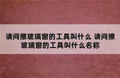 请问擦玻璃窗的工具叫什么 请问擦玻璃窗的工具叫什么名称